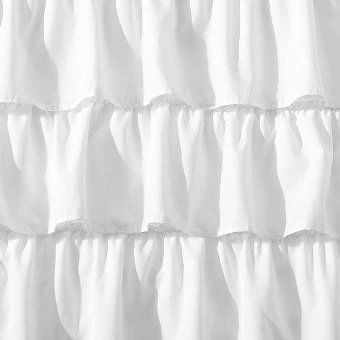 Betsey Johnson - Twin Bedskirt, 3-Tier Ruffle Sttyle with 15” Drop, Easy to Pair with Matching Bedding Sets (Solid White)