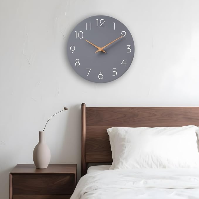 Mosewa Large Wall Clock 16" Modern Silent Non-Ticking Battery Operated | Analog Kitchen Home Bathroom Living Room Bedroom Office Mordern Simple