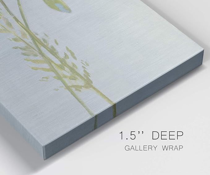 Renditions Gallery Canvas Floral Wall Art Nature Paintings & Prints Premium Jardin Bleu Modern Romantic Artwork Canvas Botanical Decorations for Bedroom Office Kitchen - 20"x40" LT43