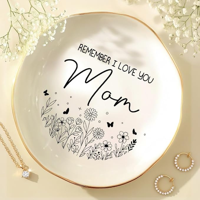 Remember I Love You Mom Ceramic Ring Dish
