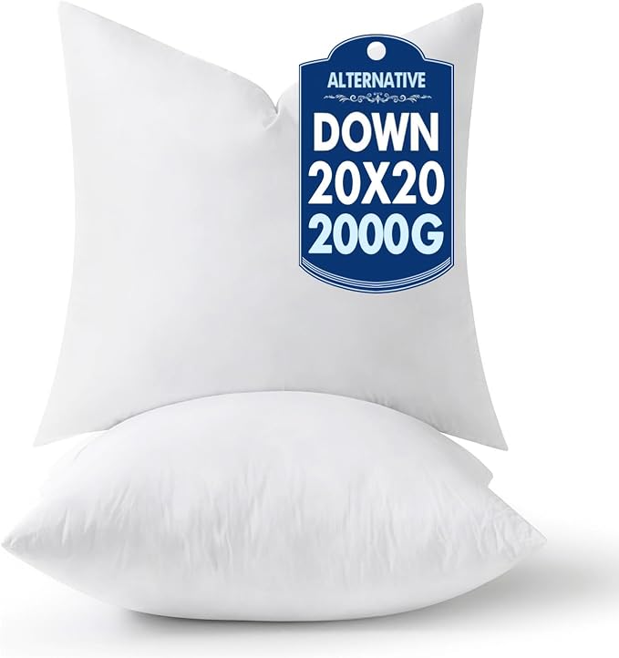 MIULEE 20x20 Pillow Inserts Pack of 2,Down Alternative Throw Pillows | Decorative Throw Pillows for Sofa Couch Bed, Ultra Soft Fluffy, Bed Sleeping Form