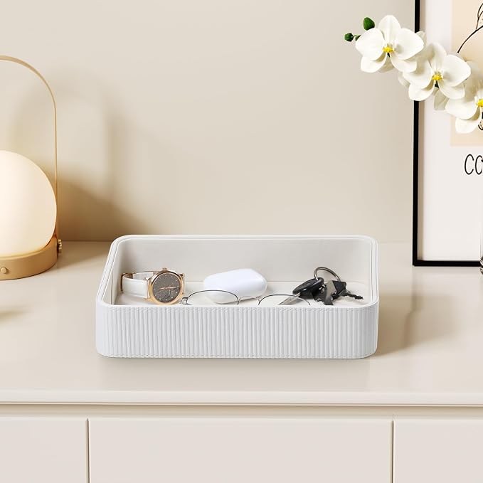 Valet Tray Organizer Bedside Nightstand Organizer Desk CatchallTray