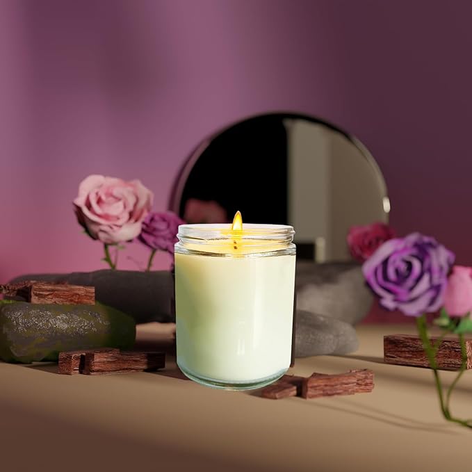 24 Pcs 6 Oz Lavender Scented Soy Candles Set,Mason jar Bulk Candles for Gifts,Aromatherapy Candle,Great Stress Relieving Scented Candle for Girls as a Gift for Birthdays, Weddings and More!