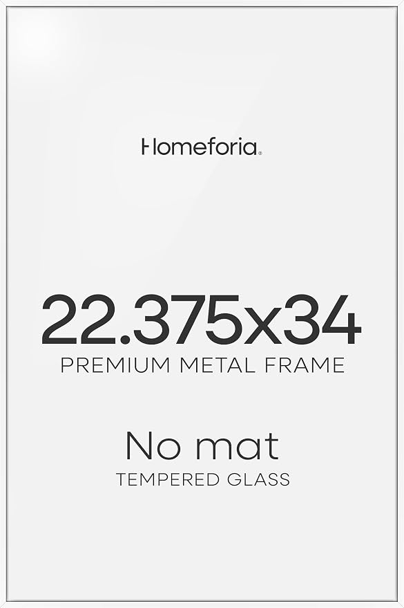 Homeforia 22.375x34 White Puzzle Poster Frame, High-End Metal, Glass