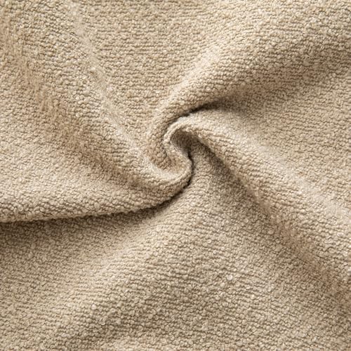 MANDIOO Pack of 2 Decorative Throw Pillow Covers Accent Solid Woven Textured Cushion Covers Pillow Cases Bedroom Living Room Sofa Home 24 x 24 Inch Camel