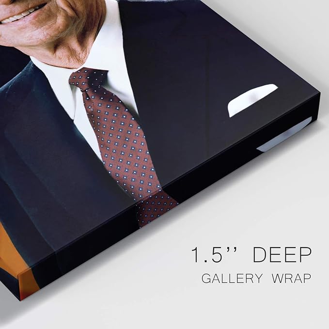 Renditions Gallery Ronald Reagan Presidental Portrait Wall Art, Premium Gallery Wrapped Canvas Decor, Ready to Hang, 12 in H x 8 in W, Made in America Print