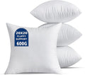 20 x 20 Throw Pillow Inserts Pack of 4 Large White Decorative Square Pillows for Living Room Couch Bed Sofa Cushion Sham Stuffer Indoor