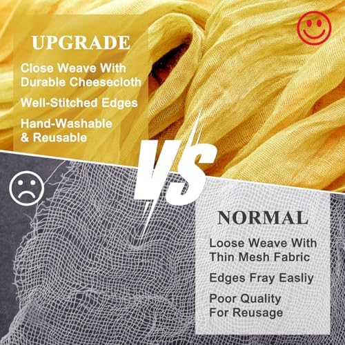 Wokceer Cheesecloth Table Runner Gold 10FT Boho Gauze Runner for Party