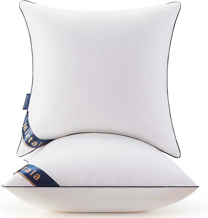Mirtala 30"x30" Pillow Inserts Set of 2 with 100% Cotton Cover Decorative Square Throw 30" Pillows for Living Room, Sofa, Couch, and Bed-White (2, 30 x 30 Inch)