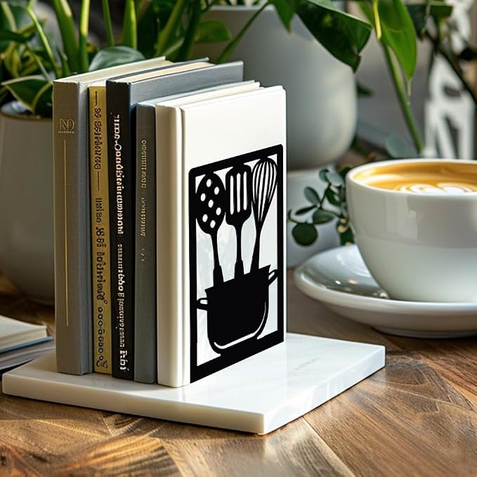 Peacoblue 4.7"x3.5"x7" Metal Bookends, Heavy Duty Book Ends for Shelves