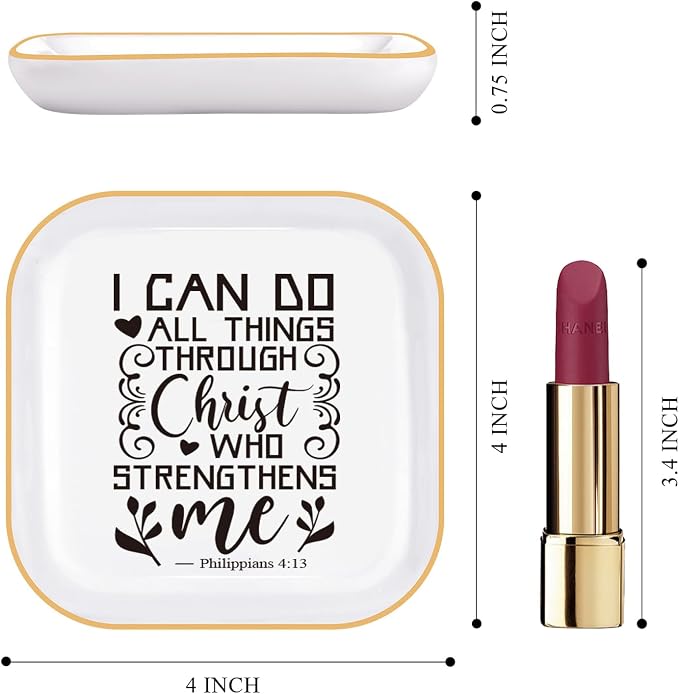 Christian Gifts for Women Bible Verse Jewelry Dish, Religious Gift for Her