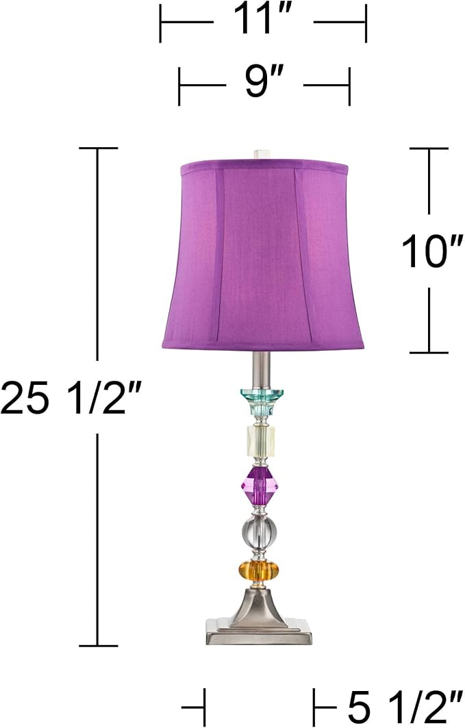 Bijoux 25 1/2" High Brushed Nickel Table Lamps Set of 2 Stacked Acrylic Gem