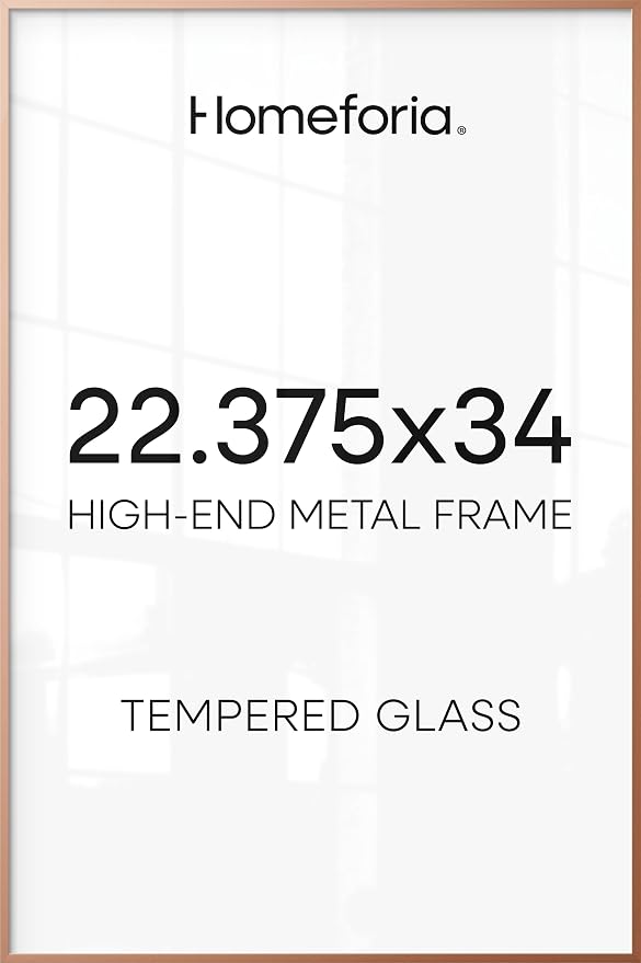 Homeforia 22.375x34 Rose Puzzle Poster Frame, High-End Metal, Glass