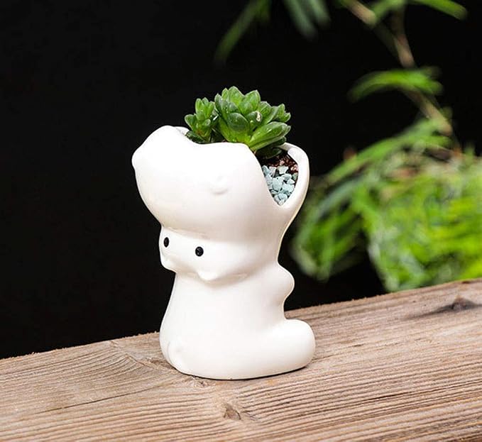 Succulent Pot Planters Outdoor Decor Outdoor Planter Plants Patio Balcony Yard Lawn Ornament Home Office Room Decor Gardening Gifts (5" Hippo)
