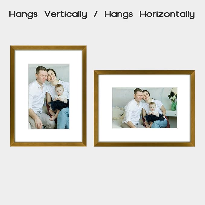 Frametory 6x8 Bronze Aluminum Metal Picture Frame Mat for 4x6 Glass