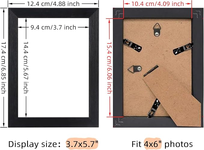 Giftgarden 4x6 Picture Frame Black 7 Pack 4 by 6 Photo Frames Set for Wall or Tabletop Display