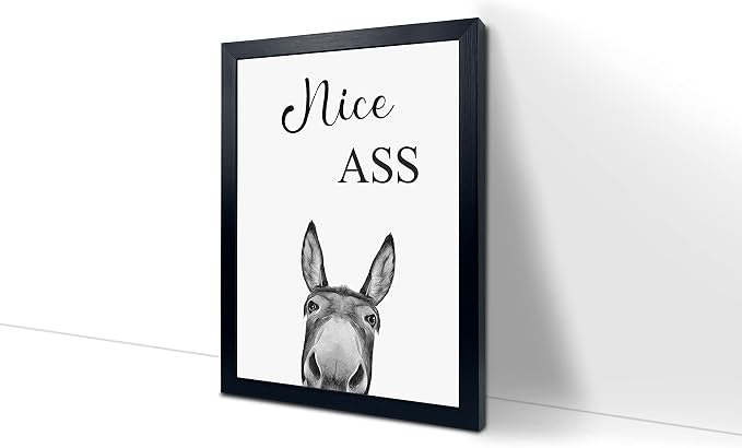 Donkey Animal Prints Toilet Room Decor,Nice Ass Quotes Bathroom Sign, Funny Bathroom Decor Bathroom Signs, Funny Bathroom Wall Art, Bathroom Decor Poster, Toilet Art, Guest Bathroom Wall Decor
