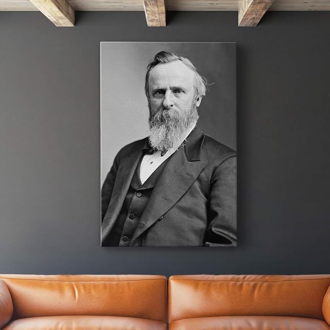 Renditions Gallery Rutherford B. Hayes Presidental Portrait Wall Art, Premium Gallery Wrapped Canvas Decor, Ready to Hang, 12 in H x 8 in W, Made in America Print