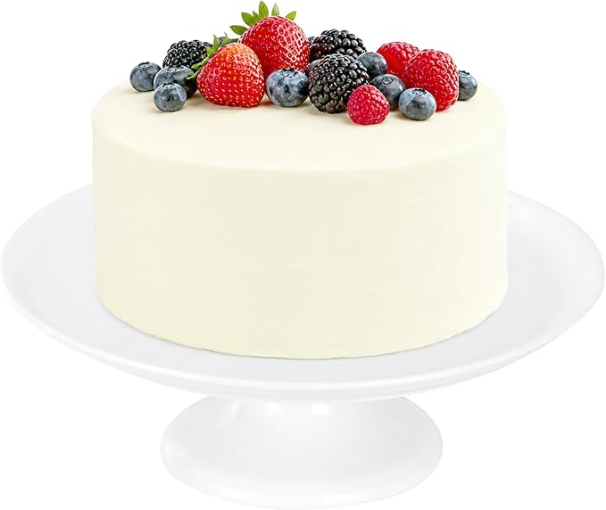 Bone China Cake Stand Chic, 12 inch Ceramic Round Cake Stand for Cupcake, Cake Plate Pedestal for Dessert Table, Food Display Risers Serving Tray Fruit Platter for Decor, Wedding, Restaurant, Party