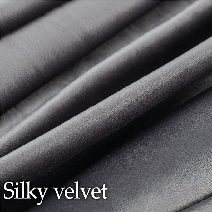 lalaLOOM Velvet Throw Pillow Covers, Set of 2, 20x20 Dark Gray