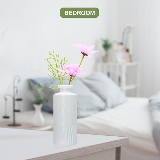 Glass Bud Vase Set in Bulk, 9pcs Mini White Vintage Flower Vases | Vases for Wedding,White Relief Small Vase for Centerpieces,Home Table Flower Decor, Party Decorations