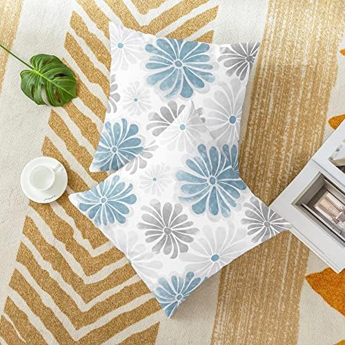CaliTime Decorative Couch Throw Pillow Covers, 18 X 18 Inches, Smoke Blue