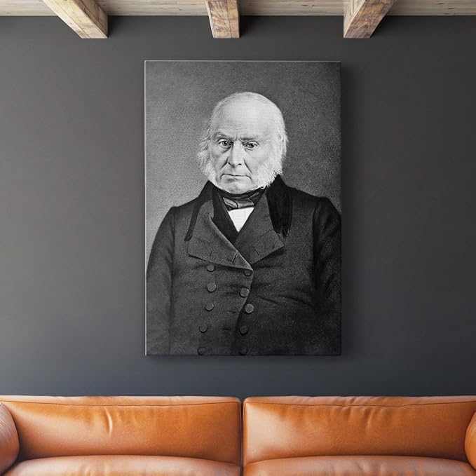 Renditions Gallery John Quincy Adams Presidental Portrait Wall Art, Premium Gallery Wrapped Canvas Decor, Ready to Hang, 36 in H x 24 in W, Made in America Print Artwork