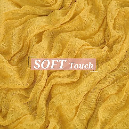 6 Pack Gold Cheesecloth Table Runner, Extra Wide 35x120 Inch