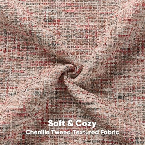 HAUSSY Pack of 2 Chenille Tweed Throw Pillow Covers 16x16 Inch, Blush