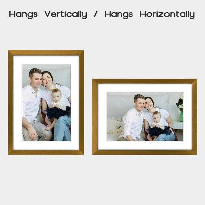 Frametory 5x7 Bronze Aluminum Metal Picture Frame Mat for 4x6 Glass