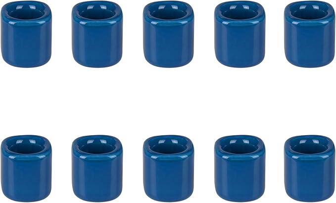 Mega Candles 10 pcs Dark Blue 1/2 Inch Diameter Ceramic Chime Ritual Spell Candle Holders, Great for Casting Chimes, Meditation, Rituals, Spells, Vigil, Witchcraft, Wiccan Supplies