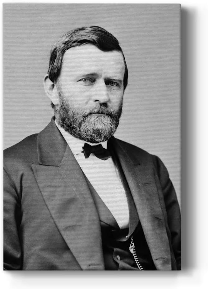 Renditions Gallery Ulysses S. Grant Presidental Portrait Wall Art, Premium Gallery Wrapped Canvas Decor, Ready to Hang, 36 in H x 24 in W, Made in America Print