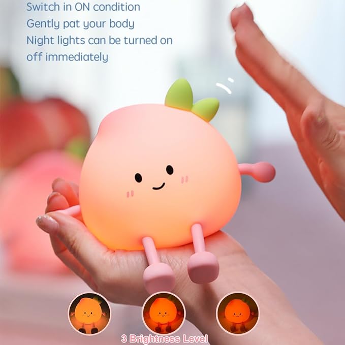 Peach Silicone Dimmable Sleeping and Decoration Nightlight