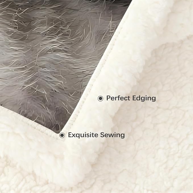 BlessLiving Throw Blanket, Dog, 50x60 in | sherpa fleece fabric, Schnauzer Lined Pet Lovers Blankets print, for pet lovers, easy machine care