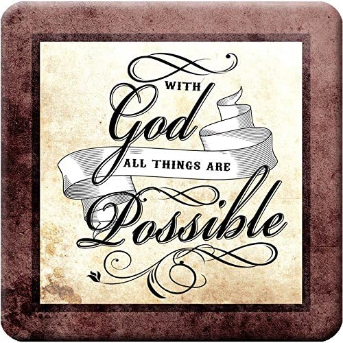 Inspirational Scriptures Coaster Set of 4 | Encouraging Verses to Protect Your Furniture | Christian and Spiritual Gifts and Decor