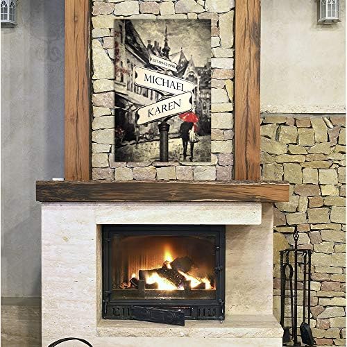 A&T ARTWORK Couple's Street Signs Personalized Canvas Prints Gift,includes Names and the Date Unique Gift for the Wedding Anniversary.30x20 inches