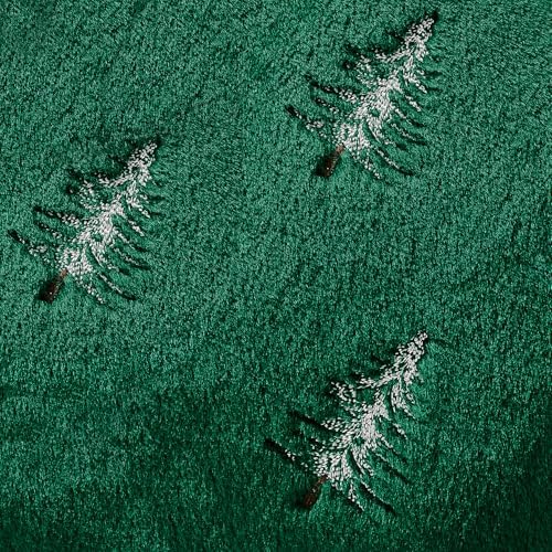MIULEE Christmas Decorative Faux Fur Pillow Covers 20x20 Inch Green White