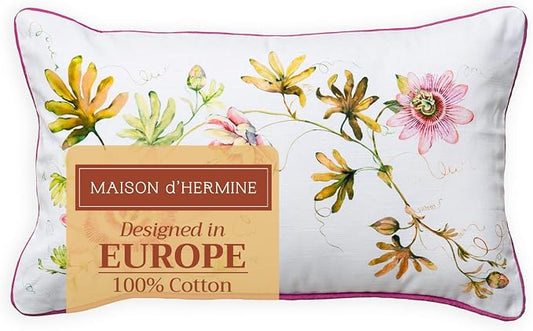 Maison d' Hermine Throw Pillow Covers 100% Cotton (12" x 20" - Pack of 1)