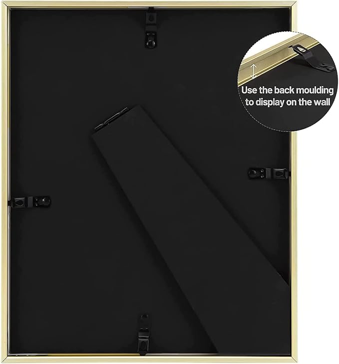 Golden State Art 8x10 Gold Aluminum Picture Frame Real Glass