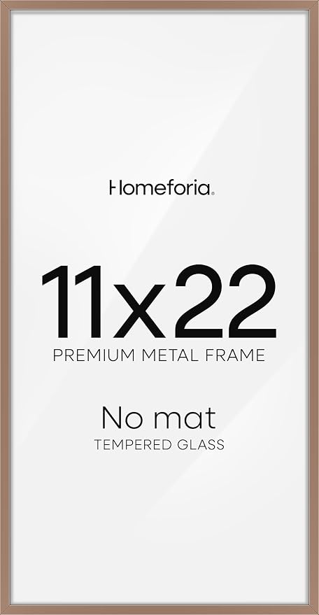 Homeforia 11x22 Mocha Newspaper Picture Frame, High-End Metal, Glass