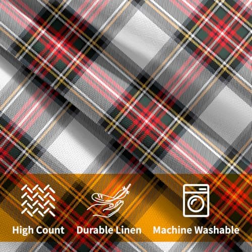 Christmas Scottish Tartan Plaid Outdoor Throw Pillow Cover 22x22 in Set of2