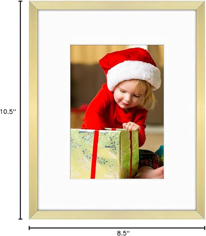 Golden State Art 8x10 Gold Aluminum Picture Frame Real Glass
