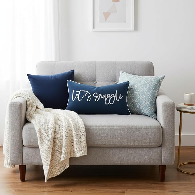 Sunkifover Let's Snuggle Decorative Lumbar Pillow Cover 12"x20"