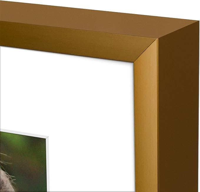 Frametory 2 Pack 11x14 Aluminum Frame with Mat for 8x10 Photo, Bronze