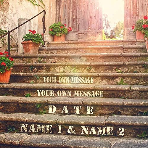 I Will Love You Every Step of the Way Picture Print Artwork with Couple's Names Date and Your Own Message on,Great Gift for Birthday and Holidays.36X24 inches