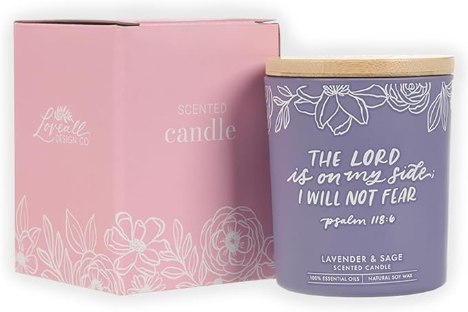 Christian Art Gifts Soy Wax Scented Candle: Lavender & Sage Scent