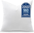 puredown® 22x22 Pillow Inserts, Pack of 1, Down Alternative Square Form Sham Stuffer, Fluffy Soft Decorative Pillows for Couch, Sofa, Bed and Home Decor