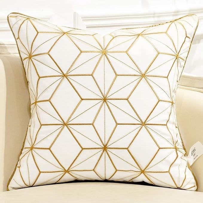 Avigers Throw Pillow Cover 18 x 18 Inch, White Gold, Velvet, Hidden Zipper
