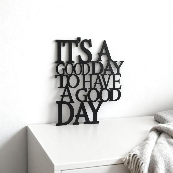 Sinseike Motivational Black Metal Wall Art (Black)