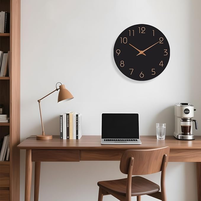 Mosewa Wall Clock 8" Battery Operated Silent Non-Ticking Simple Minimalist | Analog Kitchen Home Bathroom Living Room Bedroom Office Mordern Simple